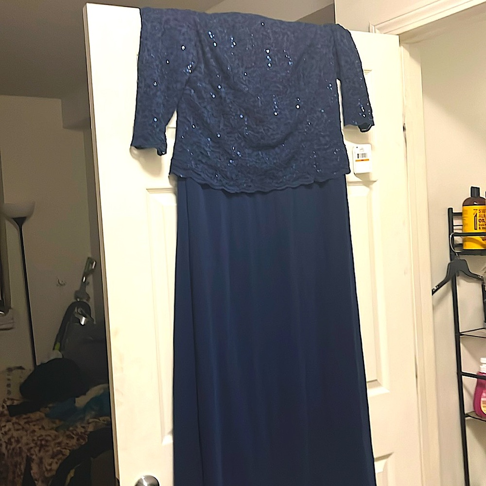 Navy Blue Sequin formal dress.